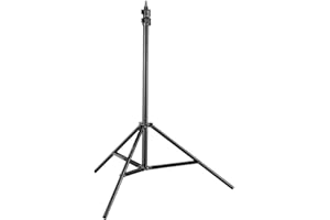 Walimex pro AIR 280 FW-806 Lampenstativ - Lichtstativ mit Luftfederung Höhe max 280 cm, 6 kg Traglast, sehr stabil, Aluminium, Leuchtenstativ für Fotografie Studio Outdoor, Schwarz