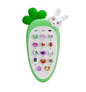 SUPER TOY Mobile Phone Toy with Animal Sound, 20 Musical Songs & Key Switch Mode - Green