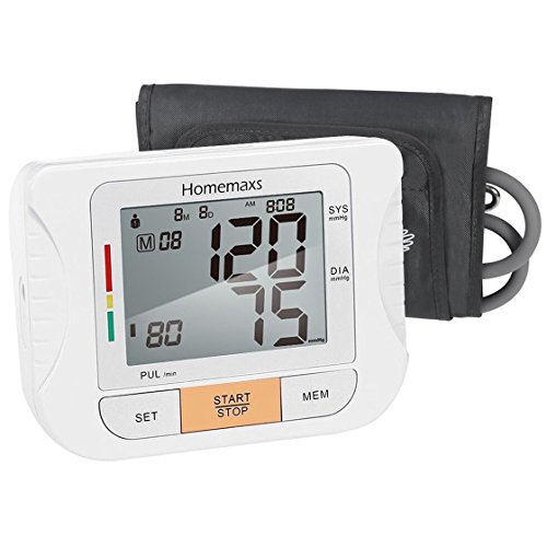 Preisvergleich Produktbild HOMEMAXS Blutdruckmessgerät mit verstellbarem Ärmelaufschlag, Oberarm-Design mit digitalem Großbildschirmdisplay, präzise, tragbares Gehäuse, FDA anerkannt