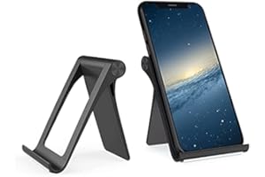 SANTER LABS Soporte Universal Multiposición Ajustable para Móvil Tablet Smartphones 4”-11” para Mesa Escritorio Multiángulo Plegable Compatible con Todos los Modelos de móvil y Tablet (Negro)