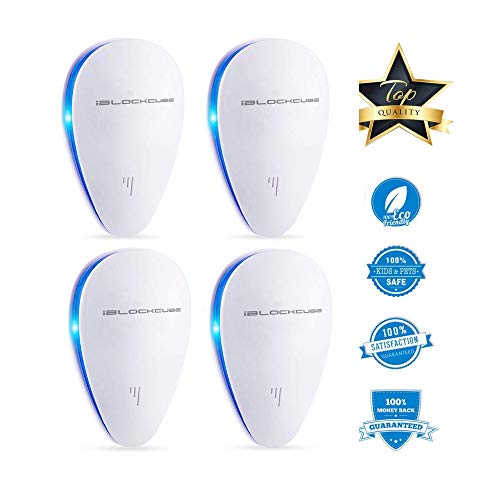 Ultrasonic Pest Repeller Plug In Electronic Pest Control Drive Away Moths, Mice, Mosquito, Insects, Rats, Flies, Crickets, Spiders And More, Human Pet Safe Non Toxic Repellent - (4 Pack, White - UPR1)