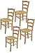 Produktbild Tommychairs - 4er Set Stühle Venice für Küche und Esszimmer, robuste Struktur aus lackiertem Buchenholz im Farbton Eiche und Sitzfläche aus Stroh. Set bestehend aus 4 Stühlen Venice