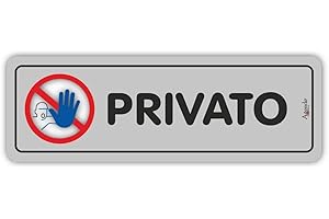 CARTOLERIA MANZONI DI LO MONACO ROSARIA SAS Targa segnaletica PRIVATO adesiva in PVC resistente (5x15) colore grigio