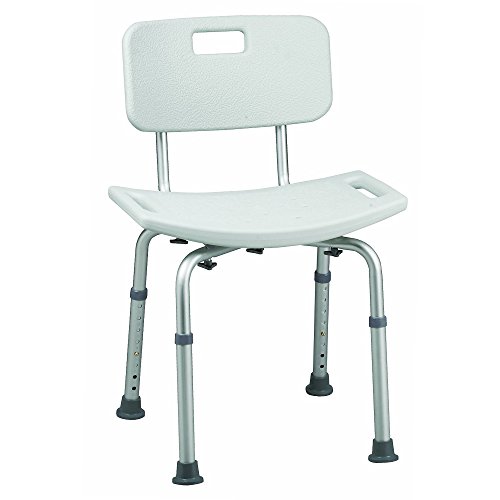 Preisvergleich Produktbild MCTECH ® Rechteckig Duschhocker Duschstuhl Badehocker Höhenverstellbar Badhocker Duschhilfe Duschsitz Badsitz aus Alu und Kunststoff mit Rückenlehne für Alter, Schwangere aus