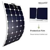 Giosolar Placa Solar Monocristal 100 W Panel solar de alto rendimiento de 100 watios Placa Solar Flexible Fotovoltaico 12V Flexible Autocaravana Barco Chalet Implant Camper Barco Baita