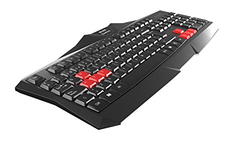 Mars Gaming MAK1 - Teclado Gaming de Membrana  Ratio Respuesta ultrar  pido  Teclas Gaming en Rojo  antighosting  Compacto  Altura Teclas perfeccionada  Color Negro