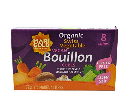 Marigold - Organic Swiss Vegetable Vegan Bouillon Gluten Free Low Salt Cubes - 8 Cubes - 84g (Case of 12)