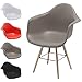 Produktbild Hausstrahlung Retro Sessel Schalenstuhl Pop Art Deco Esszimmer Stuhl Plastik Regie Vintage Designer Besucherstuhl, ideal für Büro und Wartezimmer, Stühle aus Kunststoff und Holz, Farbe: Grau, Menge: 1 Stuhl