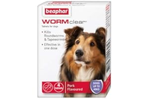 SIPW Vet Strength WORMclear Dog Puppy Worming Wormer Tablets kills Roundworm Tapeworm (4 Tablets)