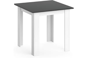 Vicco Esstisch Karlos, Tisch für das Esszimmer, Anthrazit/Weiß, 80 x 80 cm