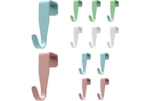 Salubohum 12 Türhaken, Bunte Haken Tür Einhängen, Türhaken zum einhängen,Kleiderhaken Tür, Haken zum einhängen,Stabile Aufhängung, Kein Bohren erforderlich, Geeignet für Standardtüren