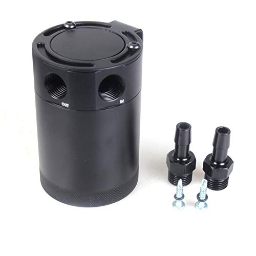 Preisvergleich Produktbild iUcar Universal-Mishimoto-Compact-Ölkassette mit 2 Öffnungen Schwarz