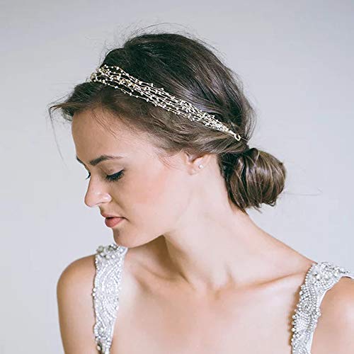 Deniferymakeup bridal Hair Vine Petite Pearl vite da sposa copricapo capelli accessori wedding Hair Piece copricapo sposa cristallo perla gioielli gioielli da sposa accessori per capelli fascia