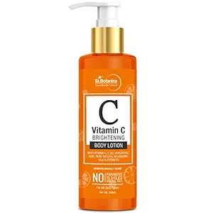 StBotanica Vitamin C Skin Brightening Body Lotion, with Vitamin C, E, Hyaluronic Acid and Pure Nourishing Oils, (200 ml, Normal Skin)
