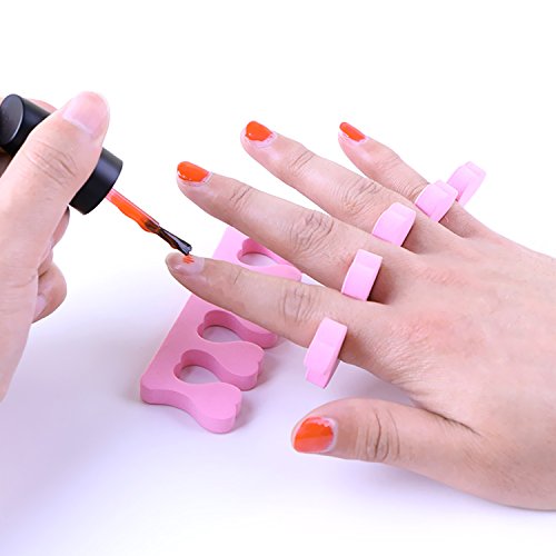 Almondcy wiederverwendbare Nagellack Schablone 10 Größen Satz von 26pcs Nagel Kunst polnischen Schutz Tip Protektoren, Finger Separator 4pcs - 3