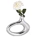 Produktbild Wohnling Deko Vase klein OMEGA S Aluminium modern mit 1 Öffnung, Niedrige Alu Blumenvase handgefertigt, Kleine Dekovase für Blumen silber