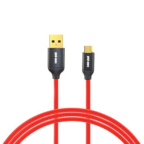COM-PAD USB auf Micro-USB Daten- Schnell-Lade-Kabel Nylon Premium für Tablet Smartphone 2x0.9m (rot)