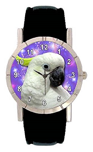 Kakadu Motiv Damenuhr mit Lederarmband