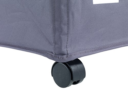 Wenko Wäschesammler Trivo Dunkelgrau, Wäschekorb aus Polyester mit 3 Fächern & Rollen – 116L Fassungsvermögen, 56 x 60 x 35 cm - 4