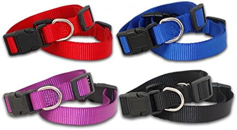 Dog Collar Puppy Coller Nylon X-Small Small PU Leather Jack Pug Pom Chihuahua (X-Small 22cm-36cm W=1cm, Black)