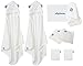 Produktbild * Neu im Sortiment * Ellyfante Baby Bade-Geschenkset | 9-Teilig | Bambus Baby Waschlappen (x5), Bambus Baby Kapuzen-Handtuch (x2), und Bambus-Waschhandschuh (x2) | Natürliches, organisches Bambus Baby Bade-Handtuch-Set | Weiche und große Waschlappen und Waschhandschuhe | EBAM005