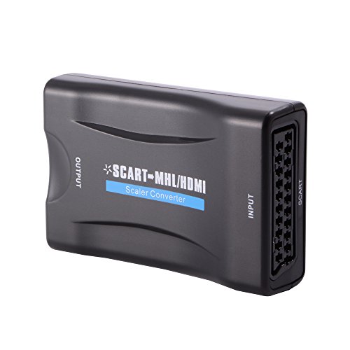 XCSOURCE® Mini PAL NTSC SCART zu HDMI 1080P 60Hz HD Video Converter Scaler Box mit USB Kabel für HDTV AH198 - 5