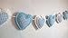 Nursery Decor Baby Blue and White Check Gingham heart Wall Decoration Baby Boy