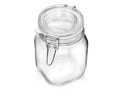 Bormioli Fido Gläser mit Bügelverschluss 6 teilig | Füllmenge 1 L | Luftdichte Konservierung durch den Gummiring sowie den Drahtbügelverschluss - 3