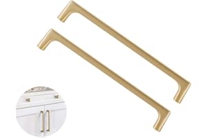 Tiradores Armarios, SYDARSYN 2pcs Tiradores de Cajón de Latón Cepillado, Tiradores de Aleación de Zinc de Estilo Europeo, con Tornillos (192mm)