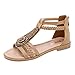 Produktbild Vovotrade Damen Sandalen Flach Sommerschuhe PU Leder Bohemia Flach Sandalen Zehentrenner Schwarz, Blau, Khaki 35-42