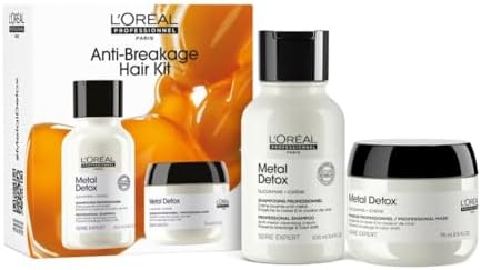 L’Oréal Professionnel Mini Duo Shampoo + Maschera, Per Tutti i Capelli Danneggiati, Rischio di Rottura Ridotto, Colore Protetto, Capelli Forti e Setosi, Metal Detox, 100ml + 75ml