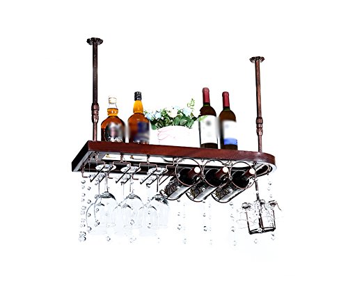 Preisvergleich Produktbild HJHY® Continental Massivholz Weinregal Haushalts Inverted Weinregal Kreativität Einfach hängend Flaschenregal Länge 60 / 80 × Breite 28cm Boutique / Maison / Bar (Farbe : #1, größe : 60*28cm)