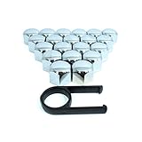 Herausnehmbares Werkzeug Promo Link 20 x 17mm Kappen-Set Radschrauben Radmuttern Schrauben Abdeckungen Chrom Kappen Radschrauben + Demontagezange Universal