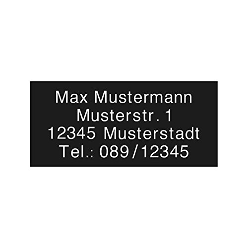 Preisvergleich Produktbild kultdog® Drohnen Kennzeichnung Plakette Adressgravur Kennzeichen Schild Feuerfest Selbstklebend Schwarz Mini 30x15mm