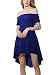 Produktbild hippolo Damen Off Schulter Sommer Ball Cocktail Skater Kleid blau L