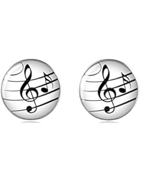 Tizi Jewellery 925 Sterling Silber Musikalische Note Ohrstecker 12 mm Handgemachte Ohrringe für Damen und Mädchen...