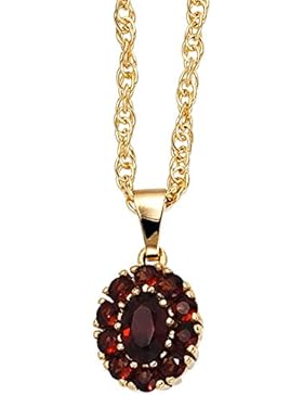 Granatanhänger Granatschmuck Anhänger 375 Gold Gelbgold 11 Granate rot
