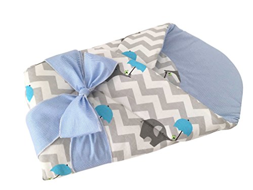 The Gorgeous 1 Baby swaddle blanket 0-4 months (Elephant, Blue)