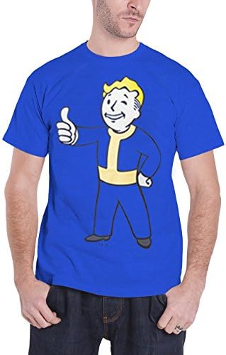 Fallout 4 Vault Boy Approves PS4 Xbox Official Mens Blue T Shirt M