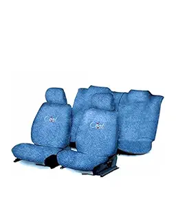 Flomaster 6 Towelmate Seat Cover for Tata Indica Vista (Set of 3, Blue) (WV0013593_66)