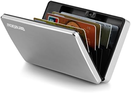 BeneGlow® Bluetooth Smart Two-way Anti-theft RFID Safe Full Aluminum Tracker Wallet with Up to 10 Bank Cards Storage (One Size, Silver)