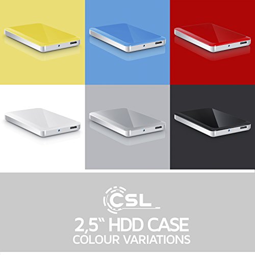 CSL – USB 3.0 2,5″ SSD / SATA Festplattengehäuse extern | UASP und SATA3 fähig | für 9.5mm 7mm SATA I/II/III, SSD, HDD | USB 3.0 (5 GBit/s) inkl. UASP Mode (USB 3.0 Booster) | WerkzeugloseInstallation | für PC / Mac / Notebook | gelb - 6