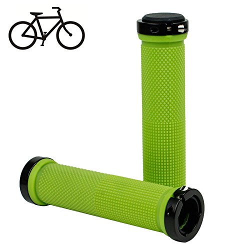BMX Grips MTB Fixed Gear Lock-on Grips Rubber Handlebar Grip, Non-slip Handle for Maximum Control in Green