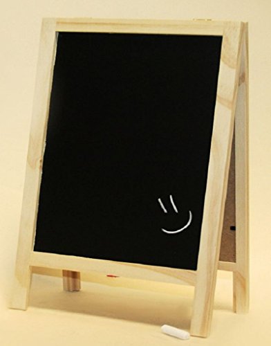 2 Stück große Tischtafel Kreidetafel Aufsteller inkl Kreide Memotafel zur Beschriftung 32cm x 20cm Menu Tafel Küchentafel