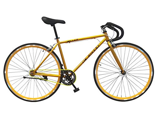 Helliot Bikes Soho 05 Bicicleta Fixie Urbana, Adultos Unisex, Oro, M-L