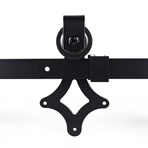 200cm Blume-Typ Schiebetürbeschlag Schiebetür Hängeschiene Flaschenzug Schiebetürsystem Komplett-Set für Schiebetüren Innentüren Trennwände und Wandschränke Edelstahl (200.0cm) - 6