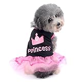 Perfecto para uso diario. Ranphy Falda pequeña para Perro, Gato, Chihuahua, Ropa para niñas, Vestido de Princesa Corona para Cachorro, Verano, Rosa y Blanco