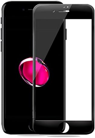  iPhone 7 Screen Protector, Vaxiuja 3D Full Coverage 9H HD Premium Tempered Explosion Proof Steel Glass Screen Protector for iPhone 7, [Black, 0.3mm Thickness]