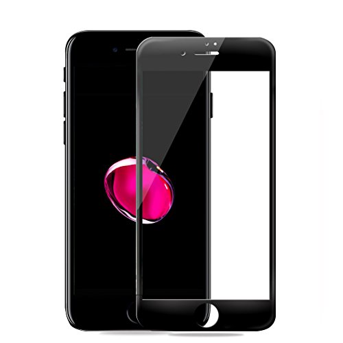 Protecteur d'écran iPhone 7, Evaline 3D Couverture complète Protecteur d'écran en verre trempé Premium 9H HD Premium Pour iPhone 7, [Noir, 0,3mm d'épaisseur]