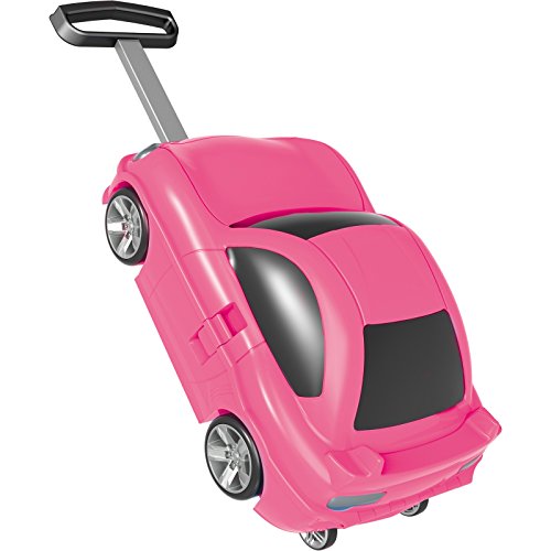 Preisvergleich Produktbild Unbekannt Rosa Sportwagen Trolley für Mädchen 47 cm • Kinder Hartschalenkoffer Kinderkoffer Hartschalen Rutscher Auto